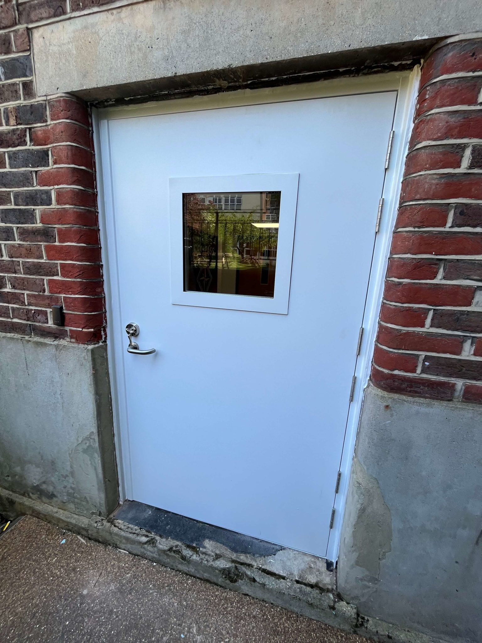 steel door with window