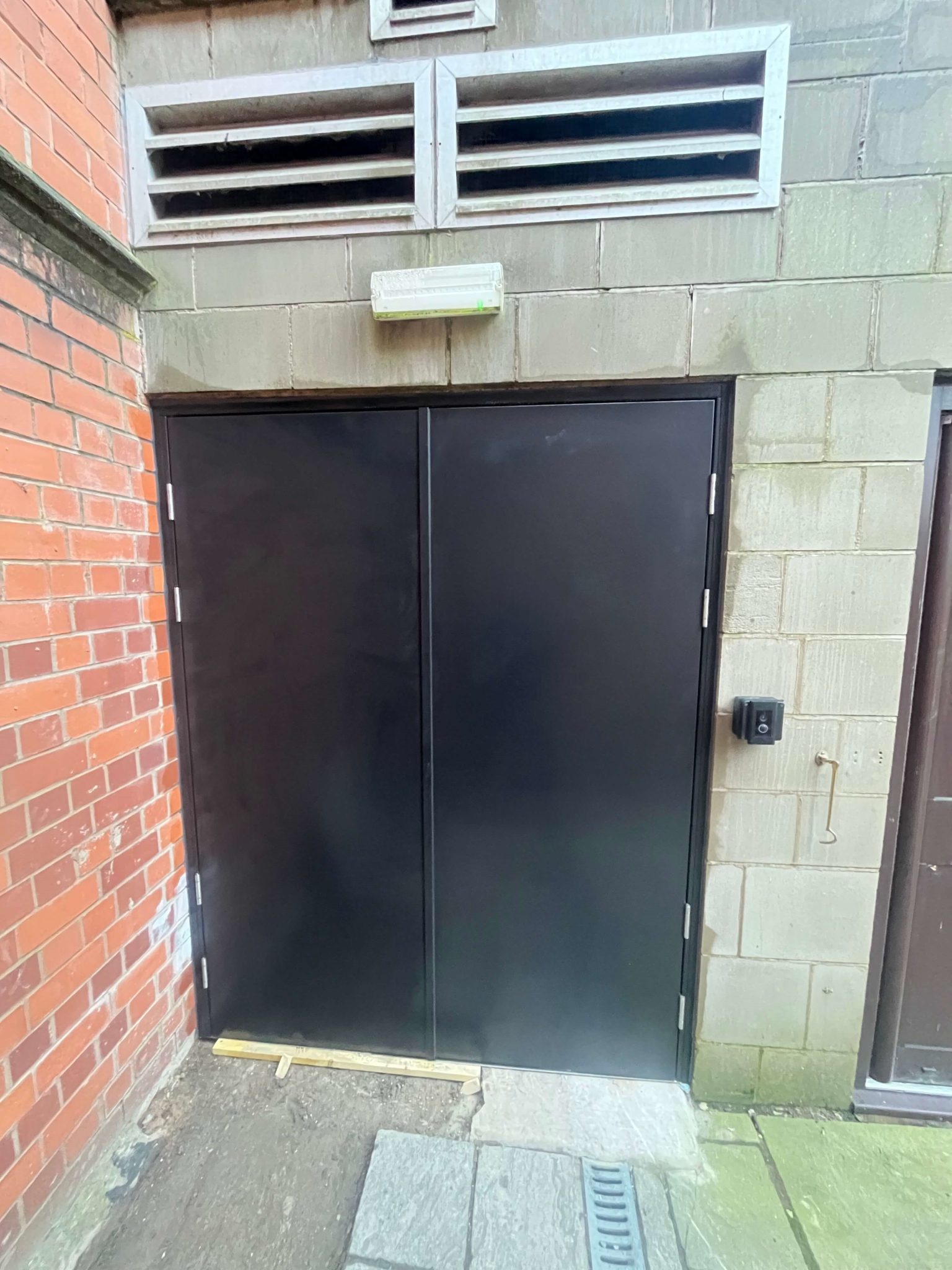 steel fire exit double